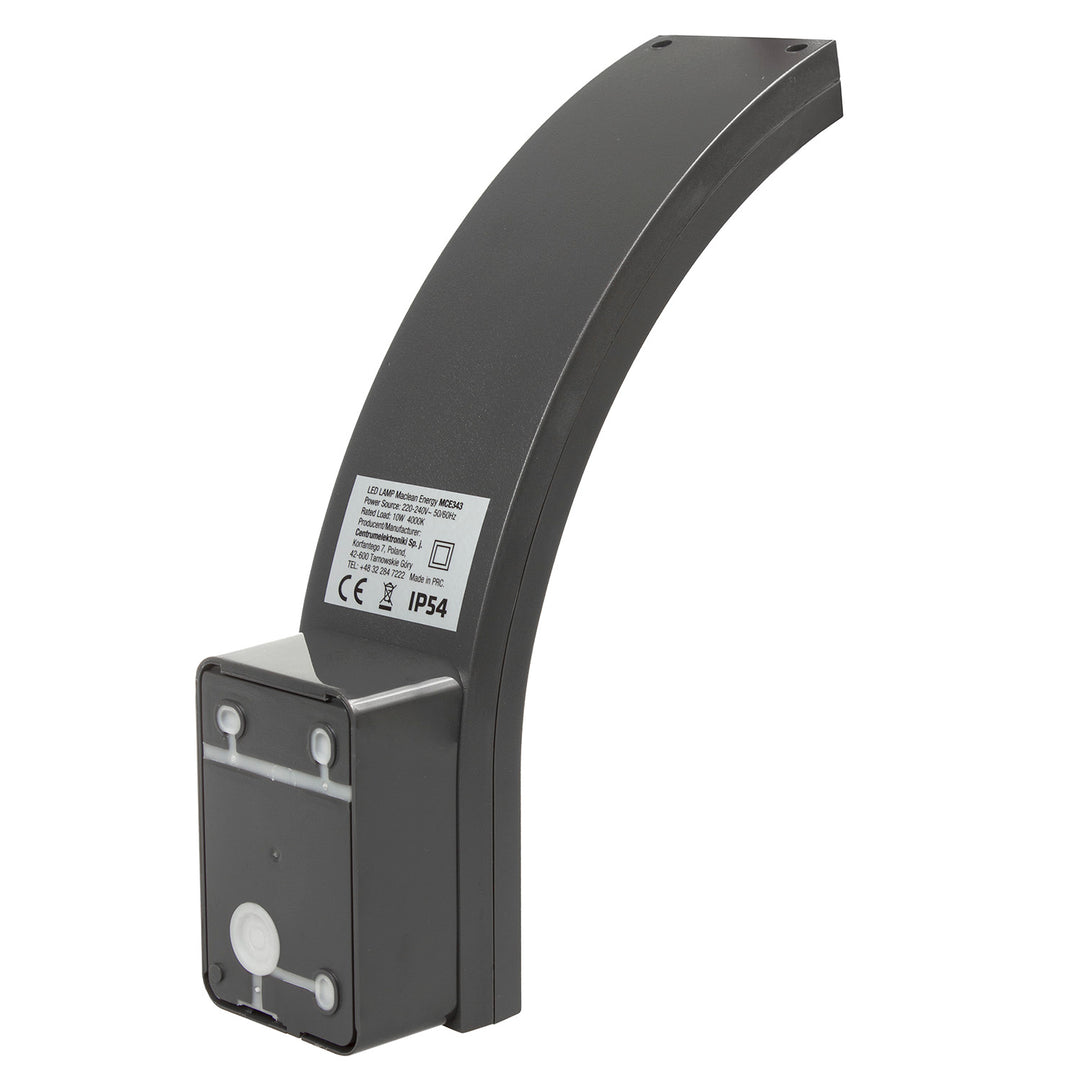 Lampă LED pentru fațadă Maclean, 800 lm, 10 W, culoare luminoasă alb natural (4000 K), culoare gri, MCE343 GR, 2 bucăți
