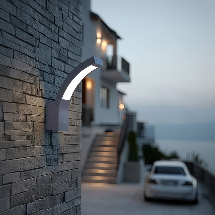 Lampă LED pentru fațadă Maclean, 800 lm, 10 W, culoare luminoasă alb natural (4000 K), culoare gri, MCE343 GR, 2 bucăți