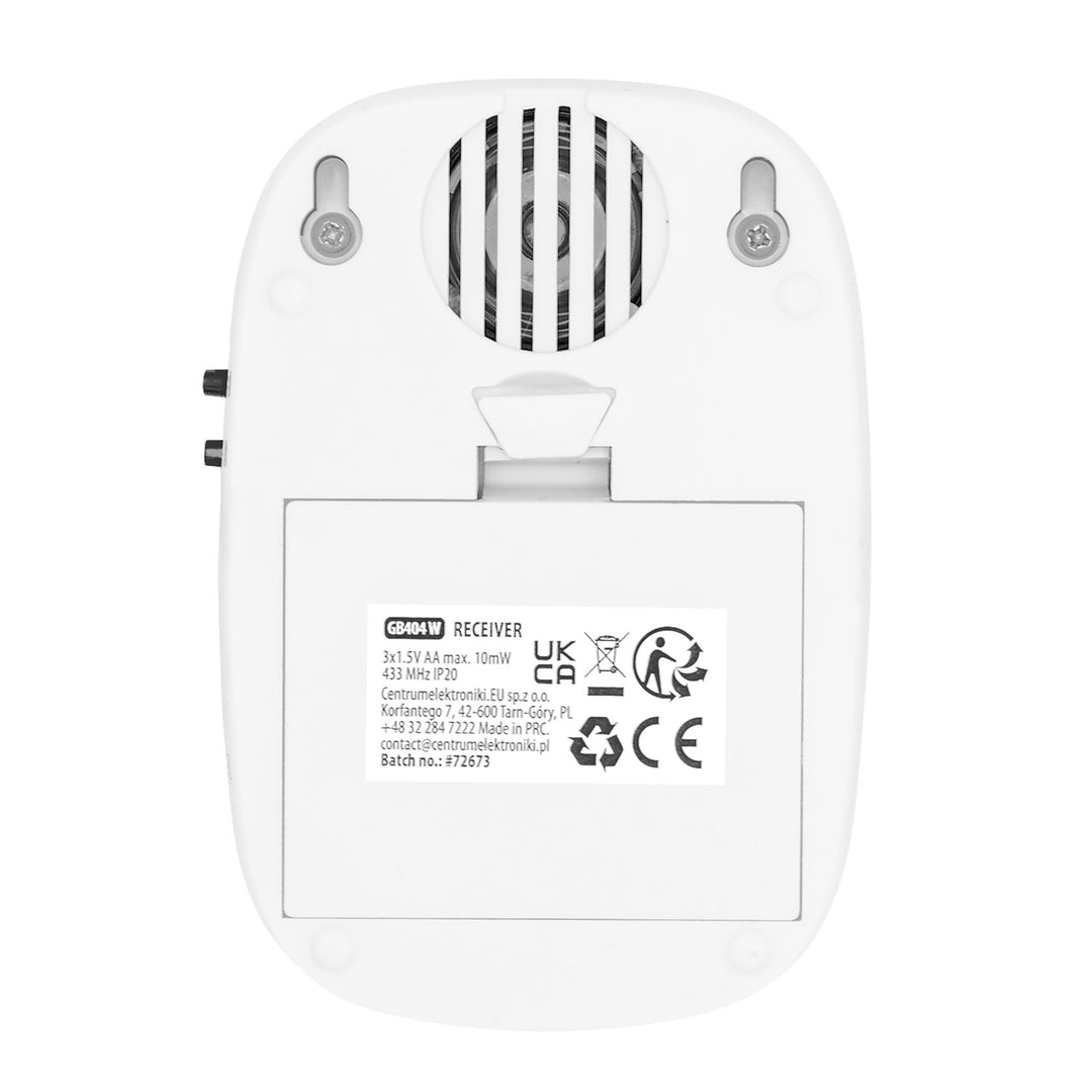 Sonerie fără fir GreenBlue, 38 de melodii, 90 dB, albă, rază de acțiune de până la 200 m, GB404 W