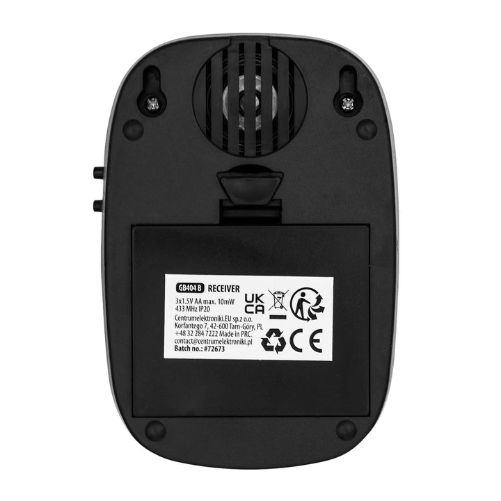 Sonerie fără fir GreenBlue, 38 de melodii, 90 dB, negru, rază de acțiune de până la 200 m, GB404 B