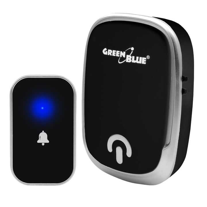 Sonerie fără fir GreenBlue, 38 de melodii, 90 dB, negru, rază de acțiune de până la 200 m, GB404 B