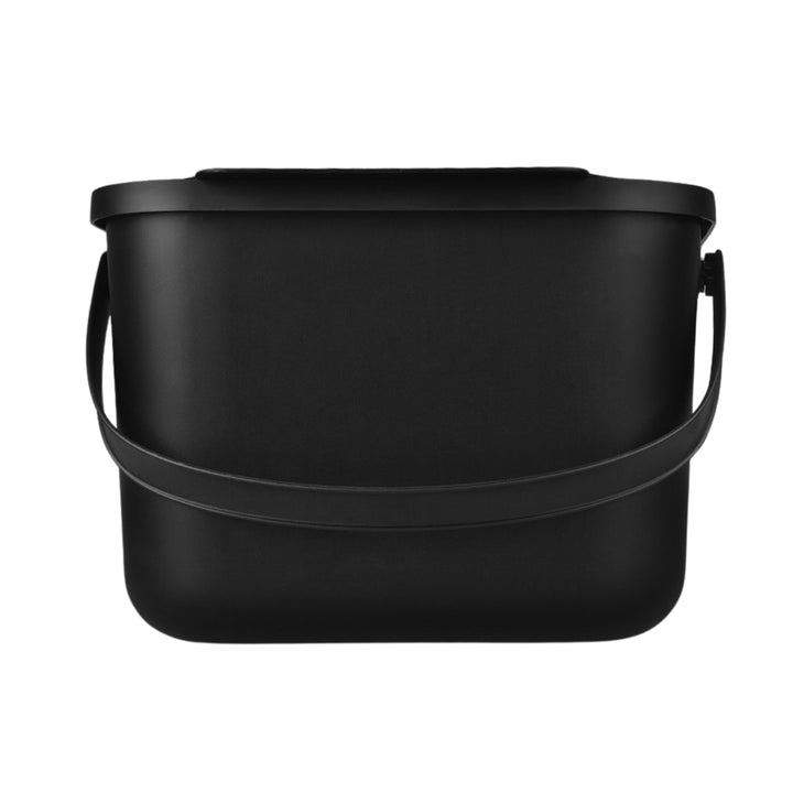 Coș pentru deșeuri organice de 6 l, negru, Bini Practic + 5 filtre cu cărbune Practic