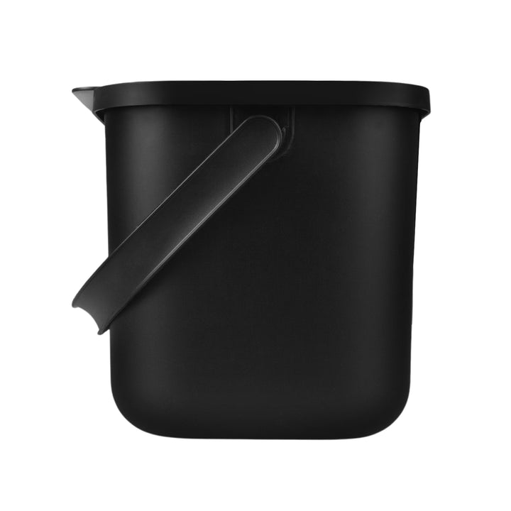 Coș pentru deșeuri organice de 6 l, negru, Bini Practic + 5 filtre cu cărbune Practic