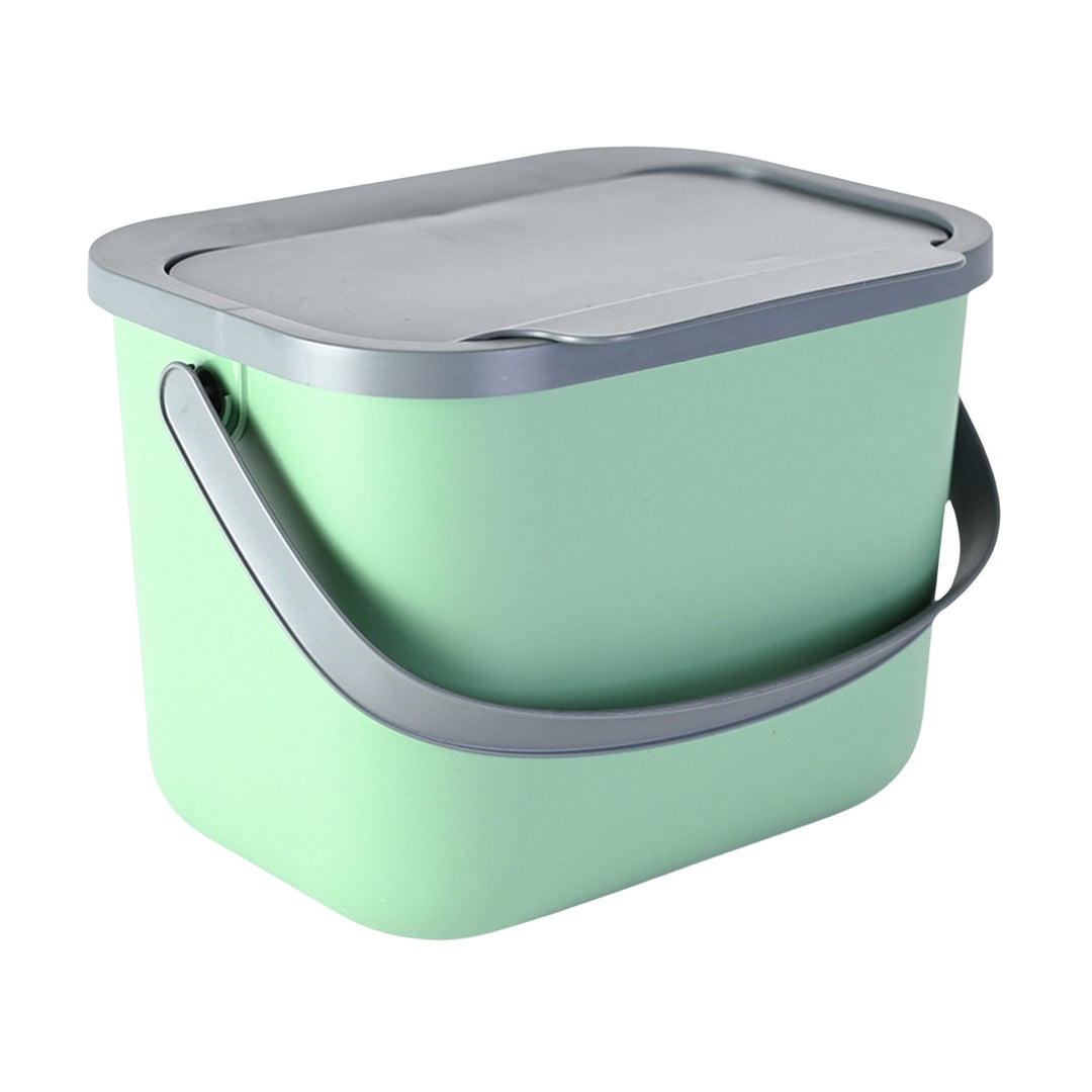 Coș pentru deșeuri organice de 6 l, verde-gri, Bini Practic + 5 filtre cu cărbune Practic
