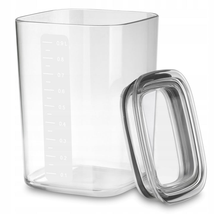 Recipiente de bucătărie Practic, pentru produse vrac, capacitate 0,6 l, 0,9 l, 1,5 l, cu capace prevăzute cu garnitură,