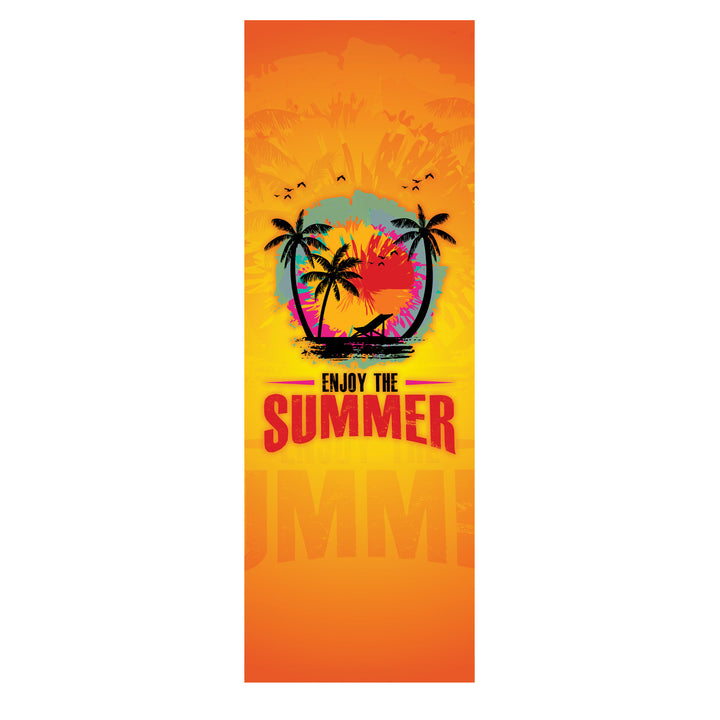 Șezlong clasic din lemn de fag GreenBlue GB183, model cu imprimeu „Enjoy The Summer”, 2 bucăți