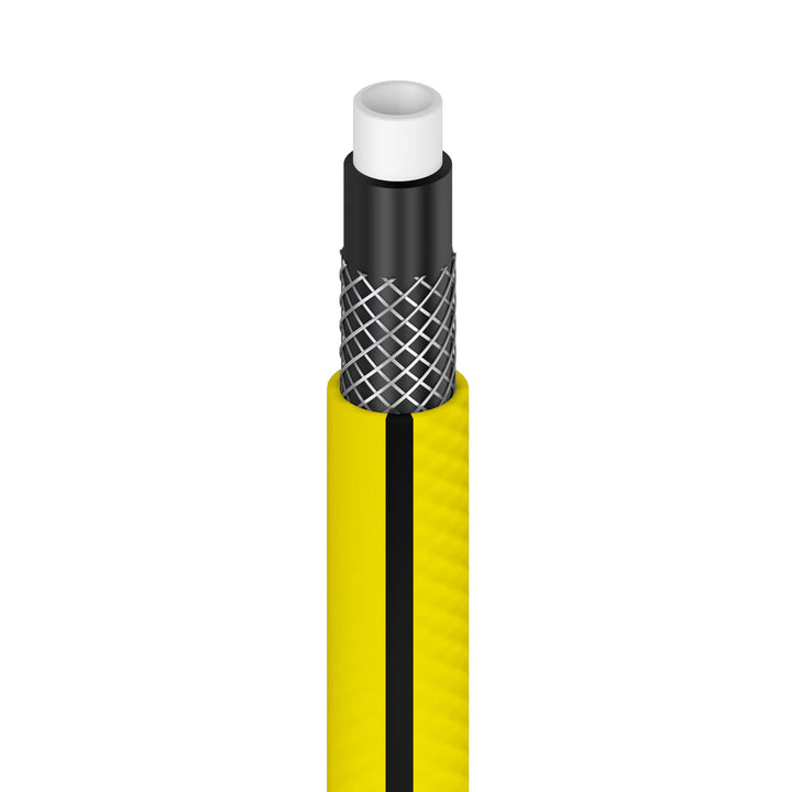 Cărucior pentru furtun Cellfast Aluplus 1/2" 60 m + furtun de grădină Cellfast 4YELLOW 1/2" 50 m + set cu aspersor drept Cellfast Basic 1/2"
