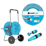 Cărucior pentru furtun Cellfast Aluplus 1/2" 60 m + Furtun de grădină Cellfast IDEAL 1/2" 20 m + Set cu aspersor drept Cellfast Basic 1/2"