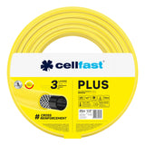 Furtun de grădină Cellfast Plus 1/2" 25 m + suport pentru furtun Cellfast gri + set cu aspersor drept Cellfast Basic 1/2"