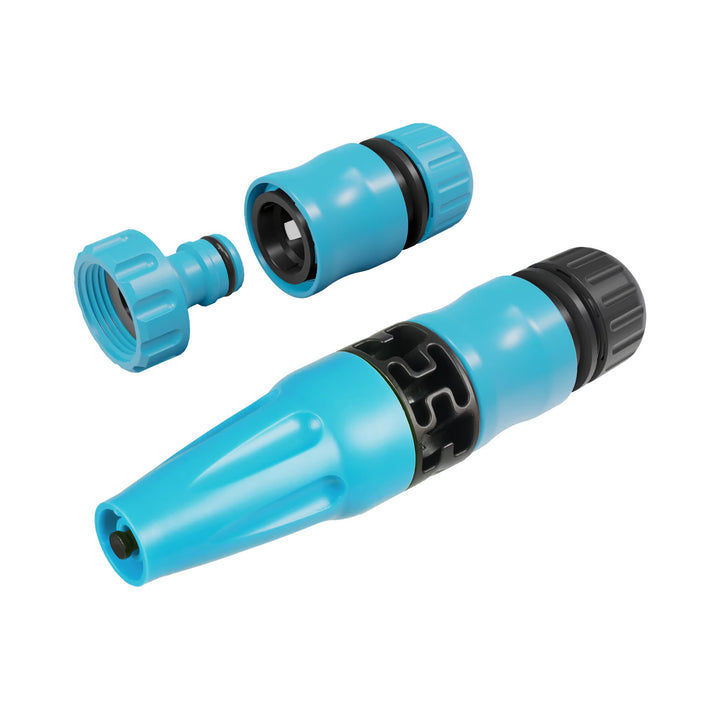 Furtun de grădină Cellfast Quattro 1/2" 25 m + suport pentru furtun Cellfast gri + set cu aspersor drept Cellfast Basic 1/2"