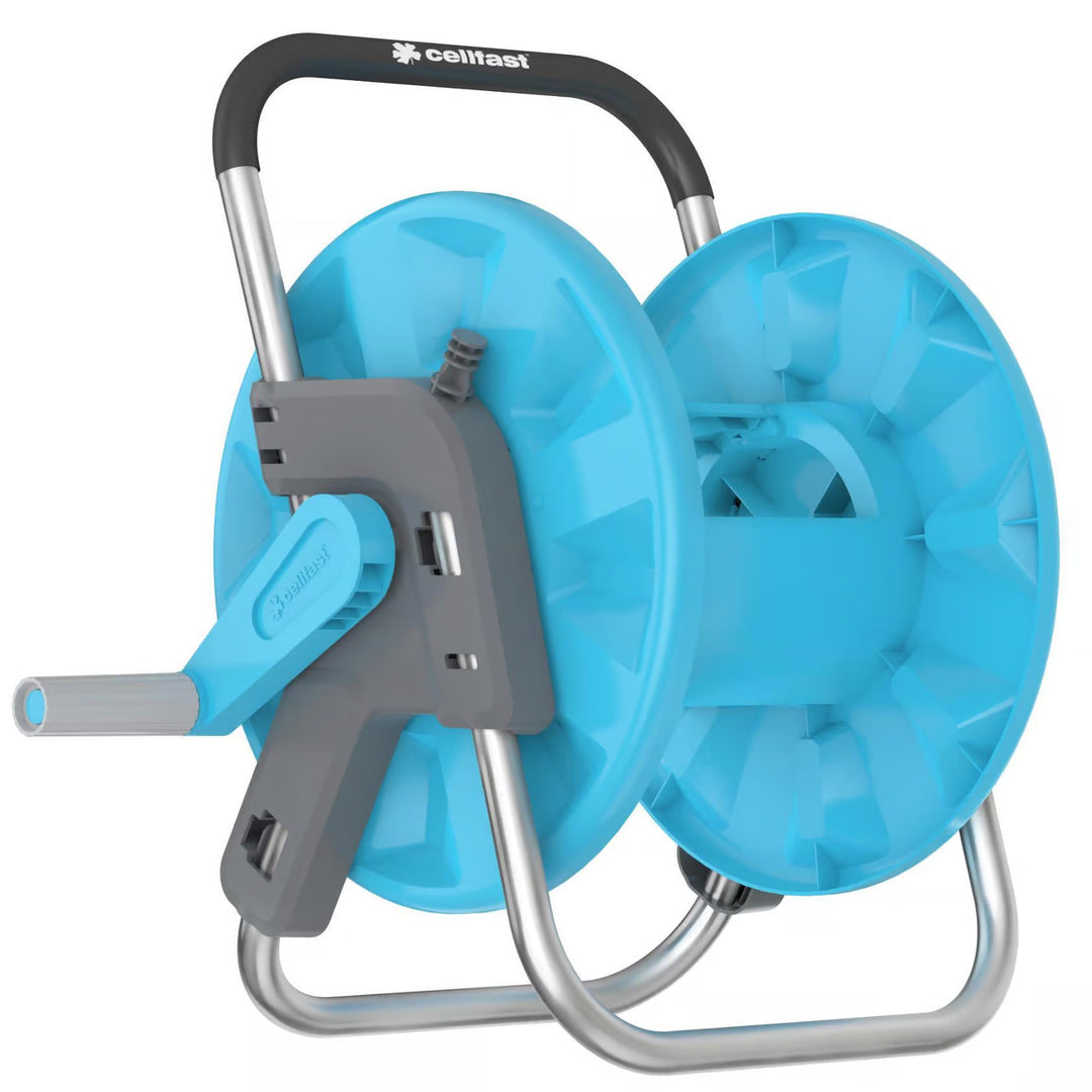 Furtun de grădină Cellfast Economic 1/2" 30 m + suport, racord cu filet interior de 3/4", racord rapid de trecere și racord de oprire de 1/2" + aspersor drept Cellfast Economic