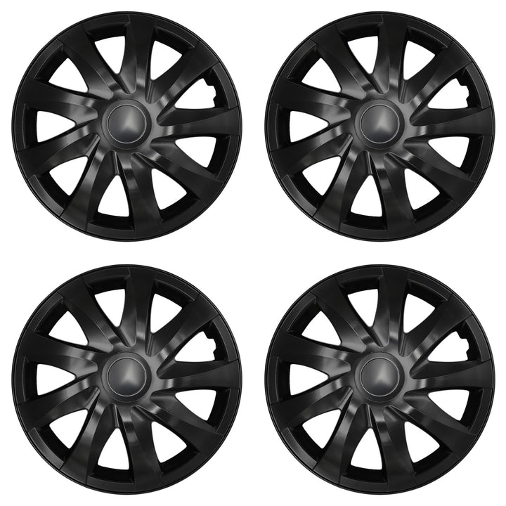 Capace universale de 14'' NRM DRACO negru mat, 4 bucăți