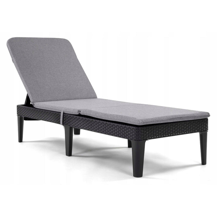 Pernă pentru șezlong Jaipur, culoare gri, țesătură S-550, dimensiuni 190x60 cm, două sisteme de fixare, impermeabilă, se poate spăla în întregime, Jaipur Melange S-03