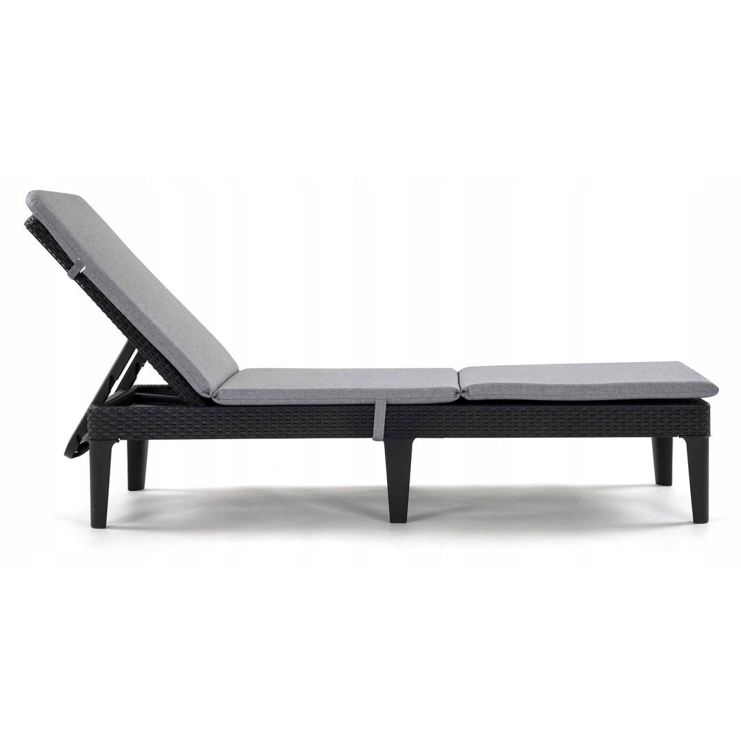 Pernă pentru șezlong Jaipur, culoare gri, țesătură S-550, dimensiuni 190x60 cm, două sisteme de fixare, impermeabilă, se poate spăla în întregime, Jaipur Melange S-03