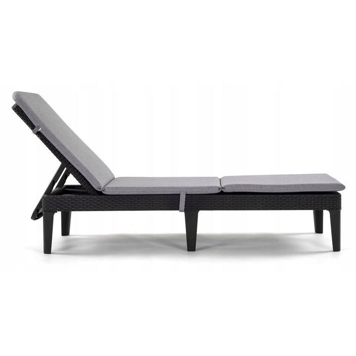 Pernă pentru șezlong Jaipur, culoare gri, țesătură S-550, dimensiuni 190x60 cm, două sisteme de fixare, impermeabilă, se poate spăla în întregime, Jaipur Melange S-03