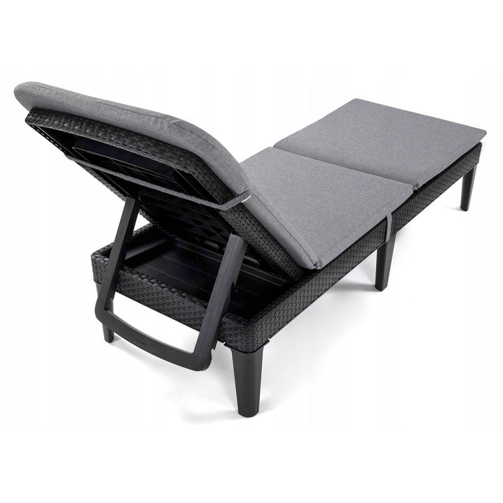Pernă pentru șezlong Jaipur, culoare gri, țesătură S-550, dimensiuni 190x60 cm, două sisteme de fixare, impermeabilă, se poate spăla în întregime, Jaipur Melange S-03