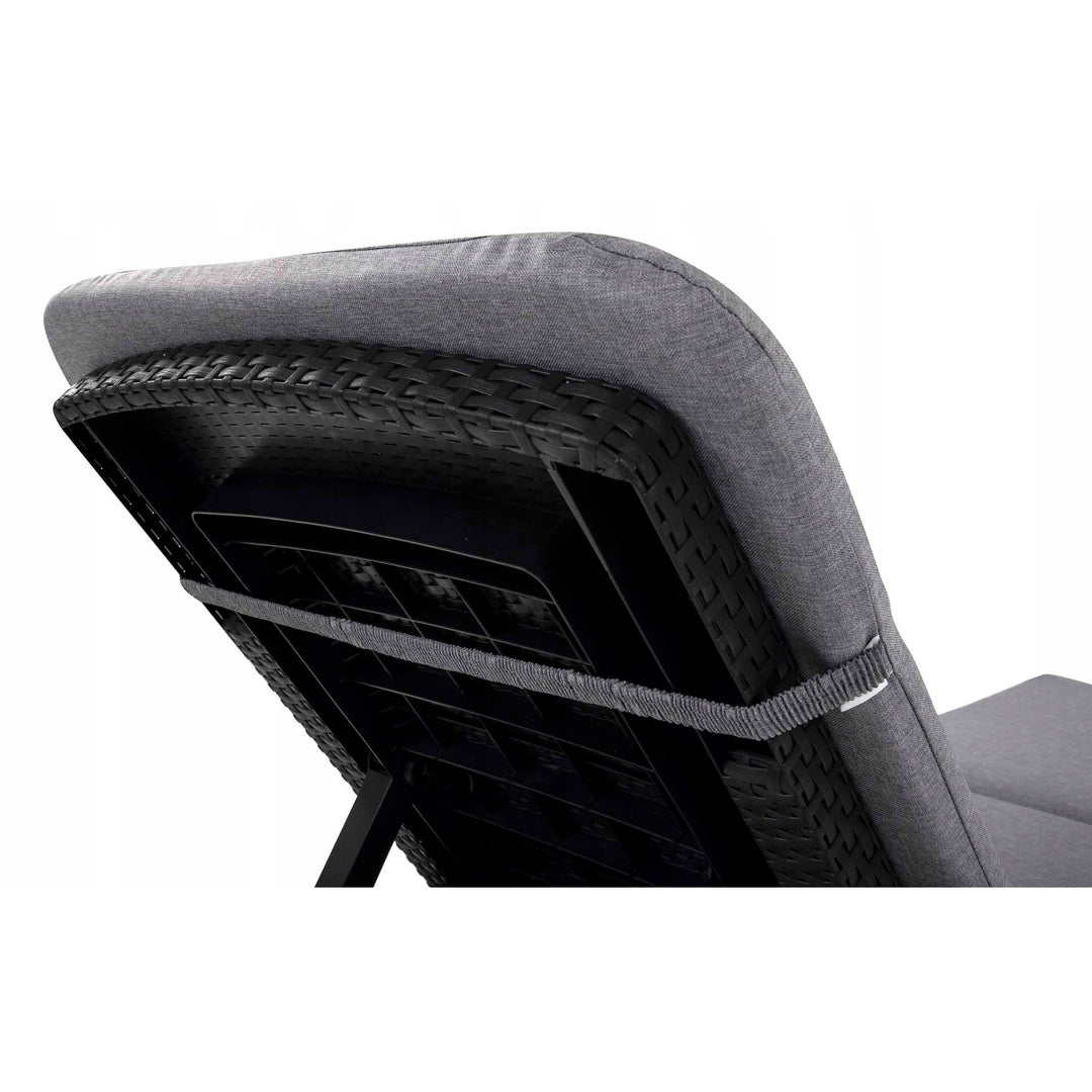 Pernă pentru șezlong Jaipur, culoare gri, țesătură S-550, dimensiuni 190x60 cm, două sisteme de fixare, impermeabilă, se poate spăla în întregime, Jaipur Melange S-03