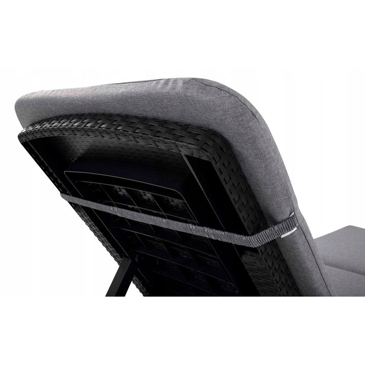 Pernă pentru șezlong Jaipur, culoare gri, țesătură S-550, dimensiuni 190x60 cm, două sisteme de fixare, impermeabilă, se poate spăla în întregime, Jaipur Melange S-03