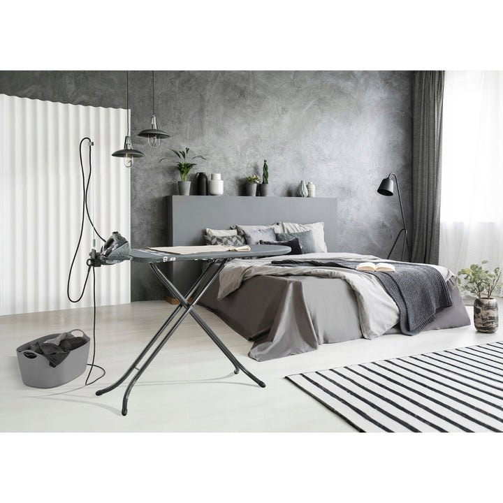 Masa de călcat Leifheit Air Board M Black Plus, reflectă căldura și aburul, reglabilă pe înălțime, 72485