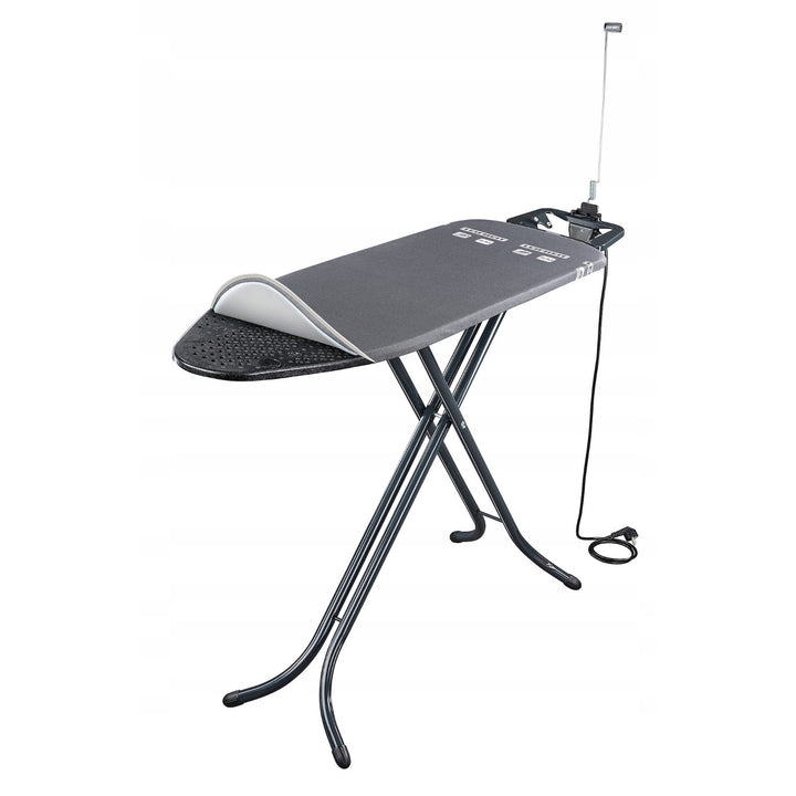 Masa de călcat Leifheit Air Board M Black Plus, reflectă căldura și aburul, reglabilă pe înălțime, 72485