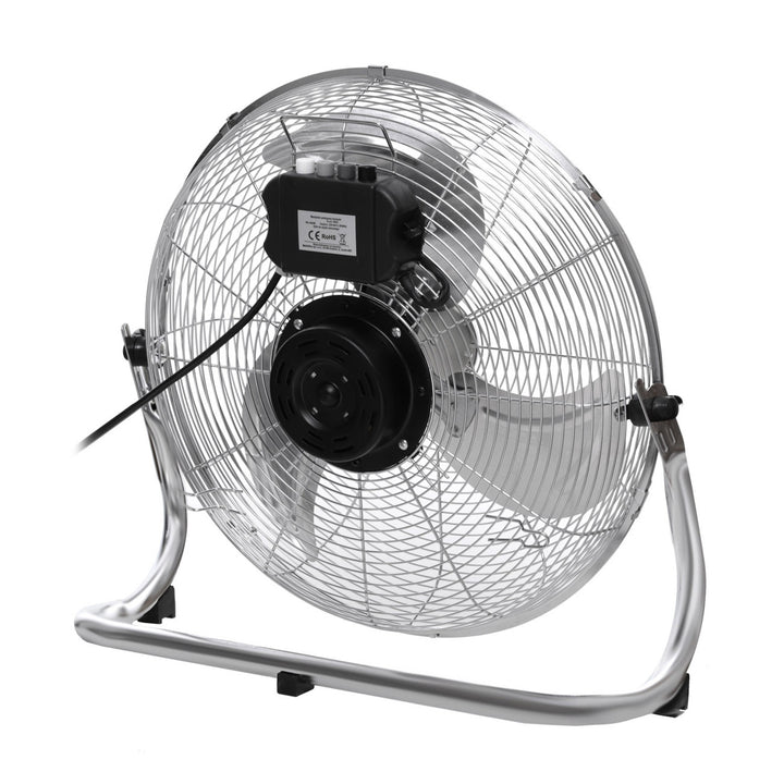 Ventilator de podea HanksAir, putere 80 W, 3 trepte de funcționare, fabricat din oțel cromat, diametru 40 cm, lungime cablu 1,5 m, W021