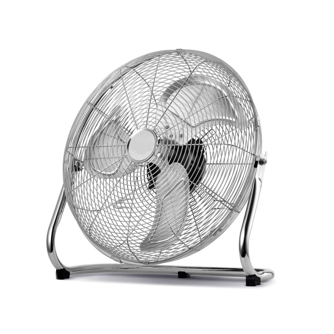 Ventilator de podea HanksAir, putere 80 W, 3 trepte de funcționare, fabricat din oțel cromat, diametru 40 cm, lungime cablu 1,5 m, W021