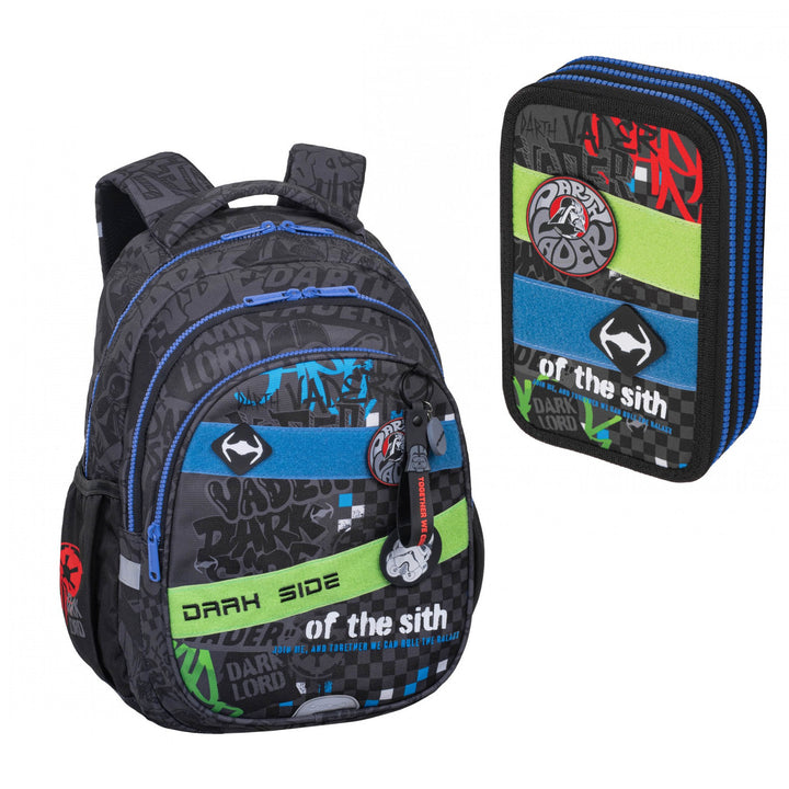 Set școlar Star Wars Coolpack, rucsac Jerry cu 3 compartimente (15") cu spate conturat și bretele reglabile, precum și penar Jumper 3 cu accesorii