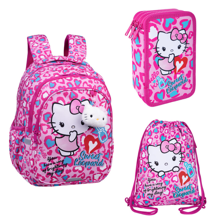 Set școlar Hello Kitty Coolpack, rucsac Jerry cu 3 compartimente (15"), penar Jumper 3 cu accesorii și sac sport pentru pantofi