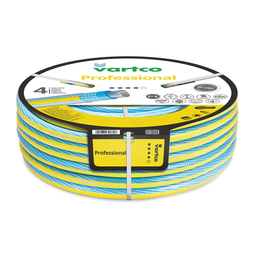 Furtun de grădină Vartco Professional 1" 50 m, cu 4 straturi, sistem TFS