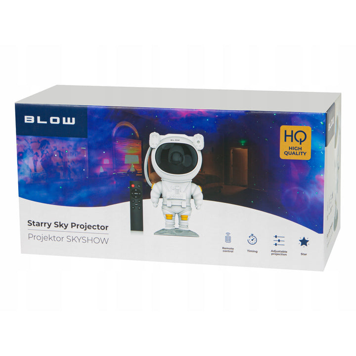 Lampa de noptieră cu proiector de stele Blow SkyShow, mod nebuloasă și stele, 5 niveluri de luminozitate, 8 culori de lumină, comandă prin telecomandă, 79-720#