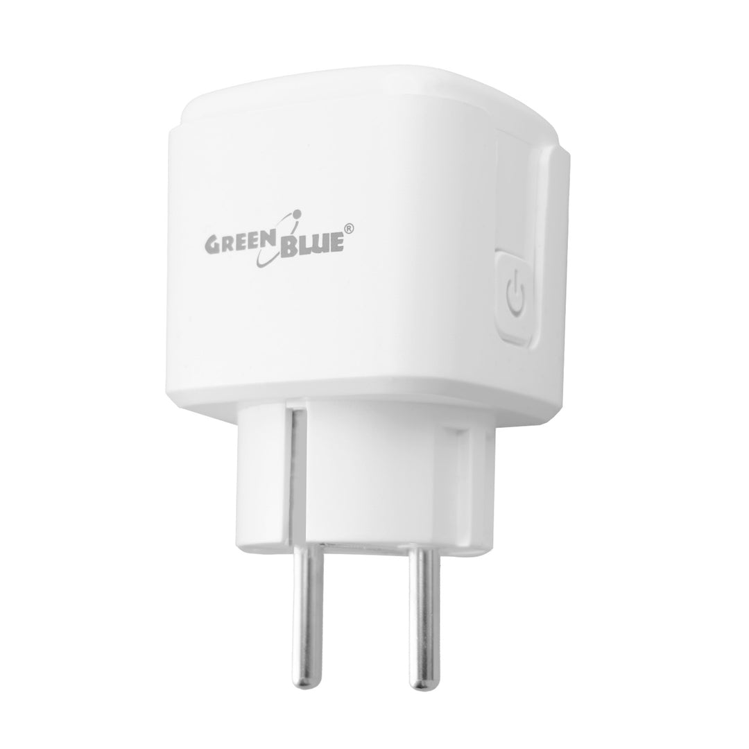 Priză WiFi GreenBlue cu comandă de la distanță, compatibilă cu Android/iOS/Alexa/Google Home, temporizator, contor de putere, max. 16 A/3840 W, GB735 W, 2 bucăți