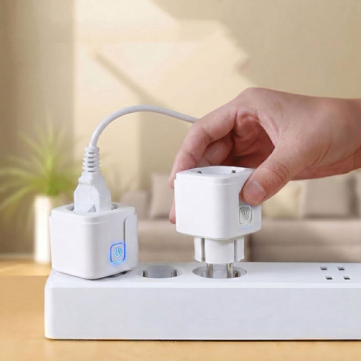Priză WiFi GreenBlue cu comandă de la distanță, compatibilă cu Android/iOS/Alexa/Google Home, temporizator, contor de putere, max. 16 A/3840 W, GB735 W, 2 bucăți