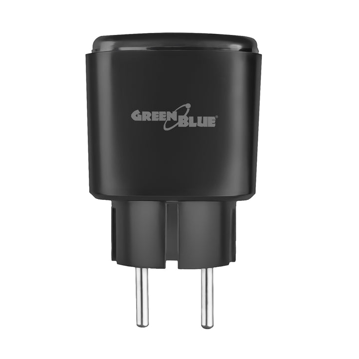 Priză WiFi GreenBlue cu control de la distanță, compatibilă cu Android/iOS/Alexa/Google Home, temporizator, contor de putere, max. 16 A/3840 W, GB735 B, 2 bucăți