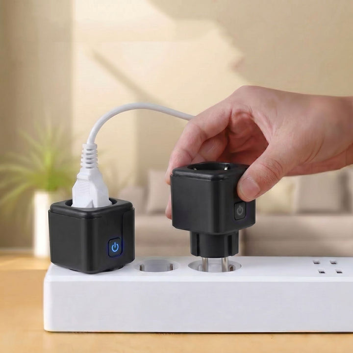 Priză WiFi GreenBlue cu control de la distanță, compatibilă cu Android/iOS/Alexa/Google Home, temporizator, contor de putere, max. 16 A/3840 W, GB735 B, 2 bucăți