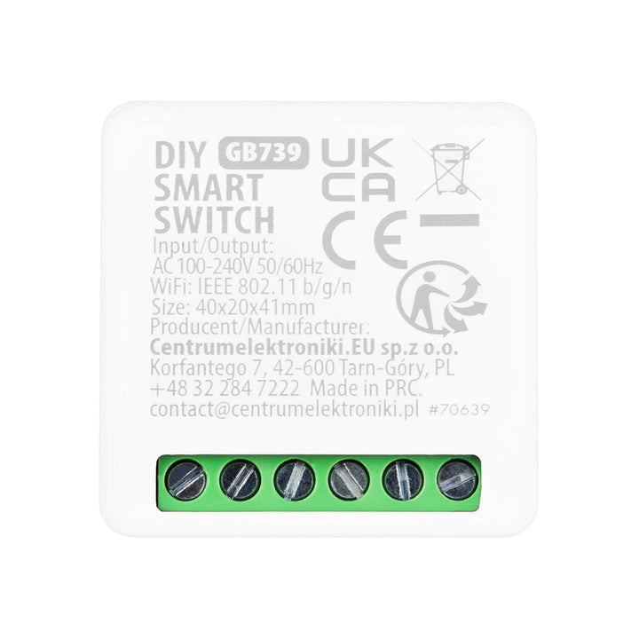 Relé WiFi încastrat GreenBlue, compatibil cu Android/iOS/Alexa/Google Home, 100-240 V c.a., 50/60 Hz, max. 16 A, pentru LED-uri de 150 W, GB739, 4 bucăți