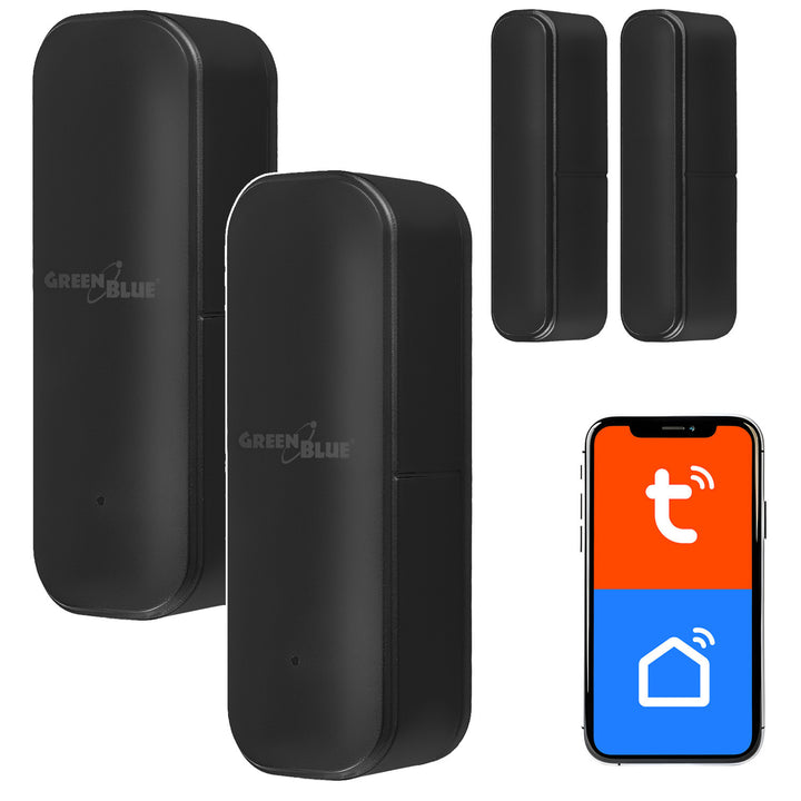 Contactor fără fir / senzor de deschidere WiFi GreenBlue, Android/iOS, pentru uși / ferestre, 3,0 V c.c., LR03x2, GB479 B, 2 seturi