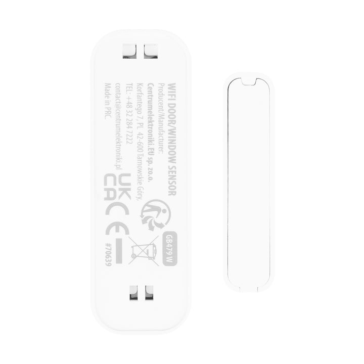 Contactor fără fir / senzor de deschidere WiFi GreenBlue, Android/iOS, pentru uși / ferestre, 3,0 V c.c., LR03x2, GB479 W, 2 seturi