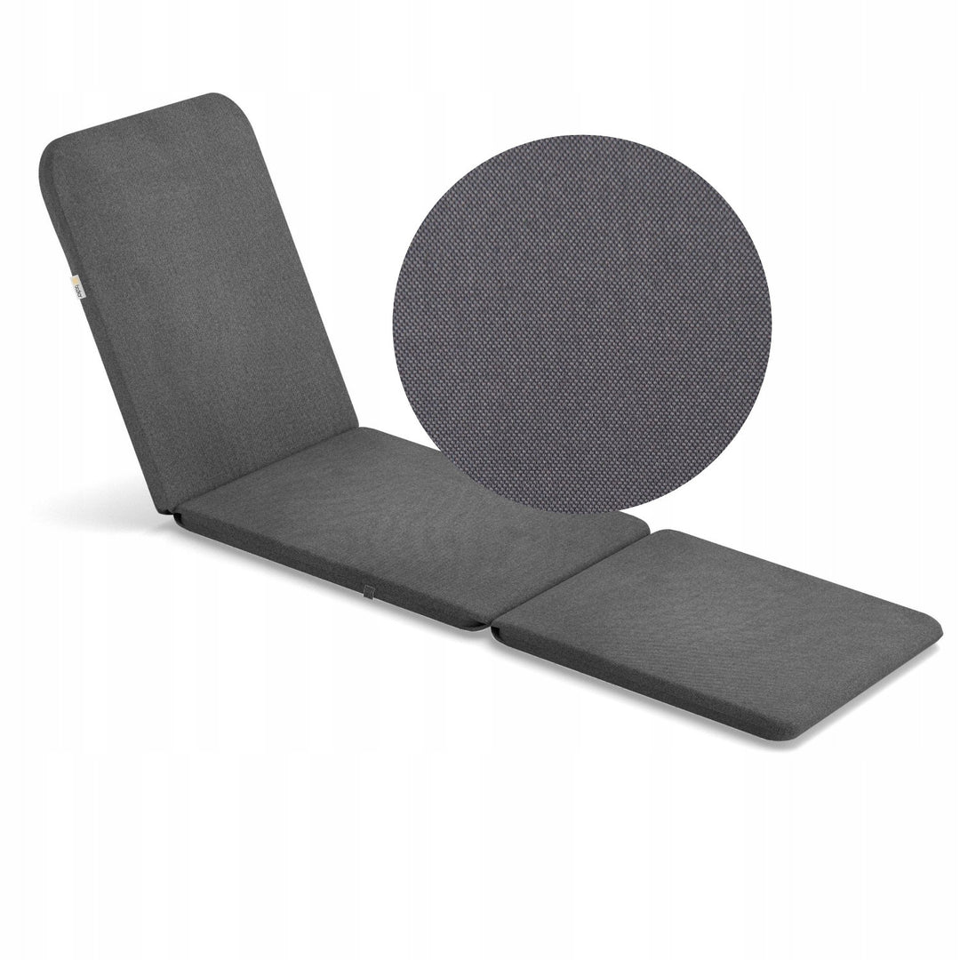 Pernă pentru șezlong Jaipur, culoare gri închis, țesătură S-500, dimensiuni 190x60 cm, două sisteme de fixare, impermeabilă, se poate spăla în întregime, S-49, 3 bucăți