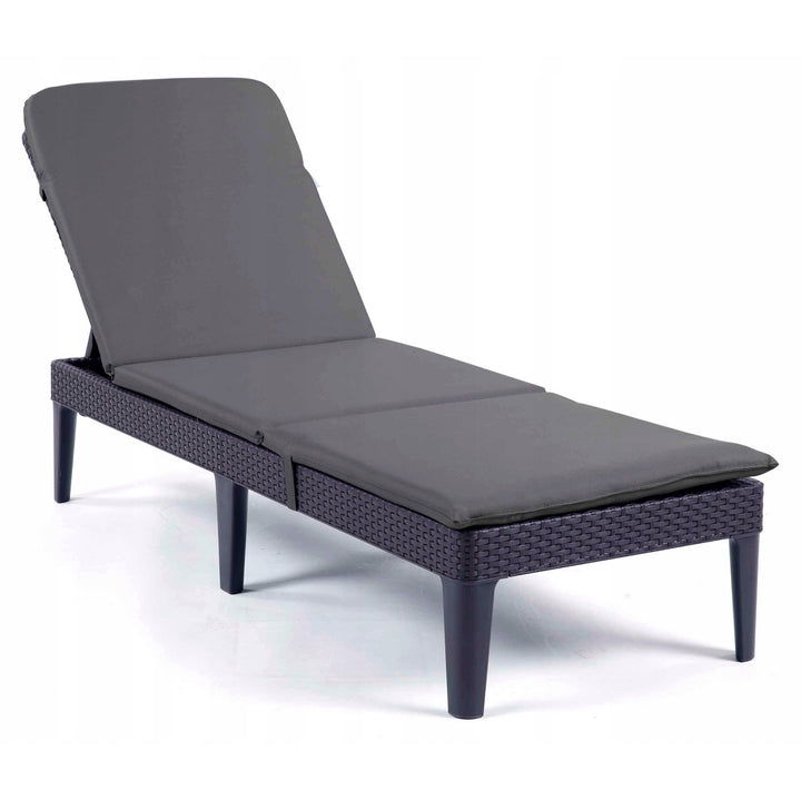 Pernă pentru șezlong Jaipur, culoare gri închis, țesătură S-500, dimensiuni 190x60 cm, două sisteme de fixare, impermeabilă, se poate spăla în întregime, S-49, 3 bucăți