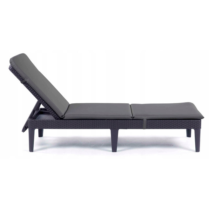 Pernă pentru șezlong Jaipur, culoare gri închis, țesătură S-500, dimensiuni 190x60 cm, două sisteme de fixare, impermeabilă, se poate spăla în întregime, S-49, 3 bucăți