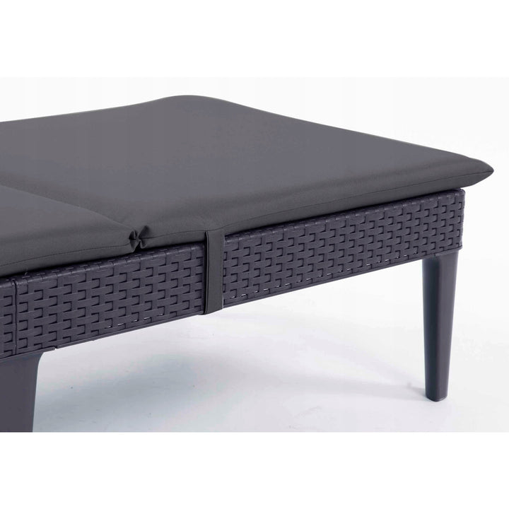 Pernă pentru șezlong Jaipur, culoare gri închis, țesătură S-500, dimensiuni 190x60 cm, două sisteme de fixare, impermeabilă, se poate spăla în întregime, S-49, 3 bucăți