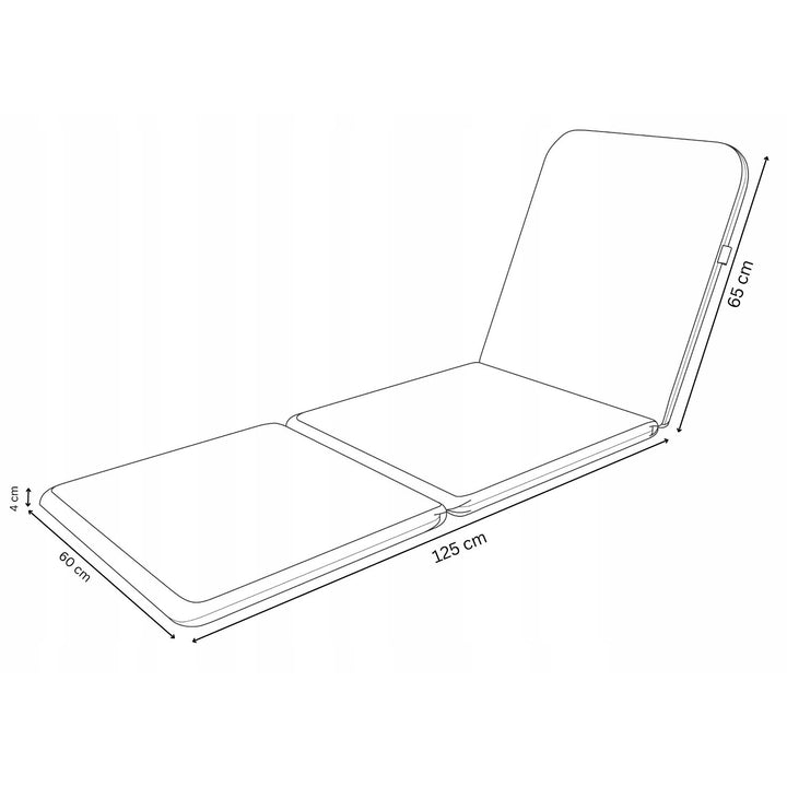 Pernă pentru șezlong Jaipur, culoare gri închis, țesătură S-500, dimensiuni 190x60 cm, două sisteme de fixare, impermeabilă, se poate spăla în întregime, S-49, 3 bucăți