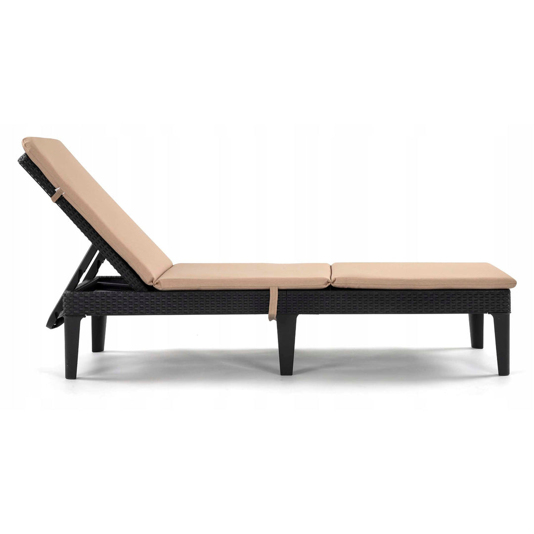 Pernă pentru șezlong Jaipur, culoare bej, țesătură S-550 melanj, dimensiuni 190x60 cm, două sisteme de fixare, impermeabilă, se poate spăla în întregime, melanj S-21, 2 bucăți