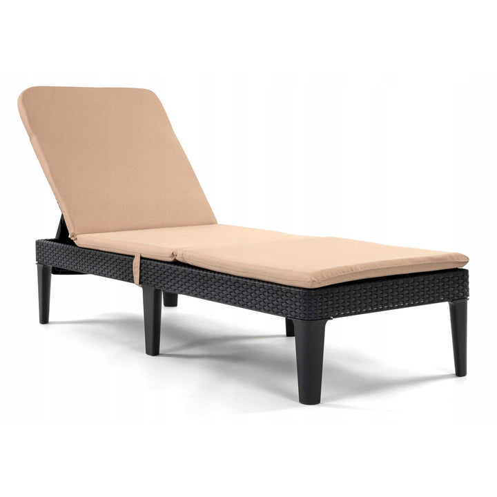 Pernă pentru șezlong Jaipur, culoare bej, țesătură S-550 melanj, dimensiuni 190x60 cm, două sisteme de fixare, impermeabilă, se poate spăla în întregime, melanj S-21, 3 bucăți