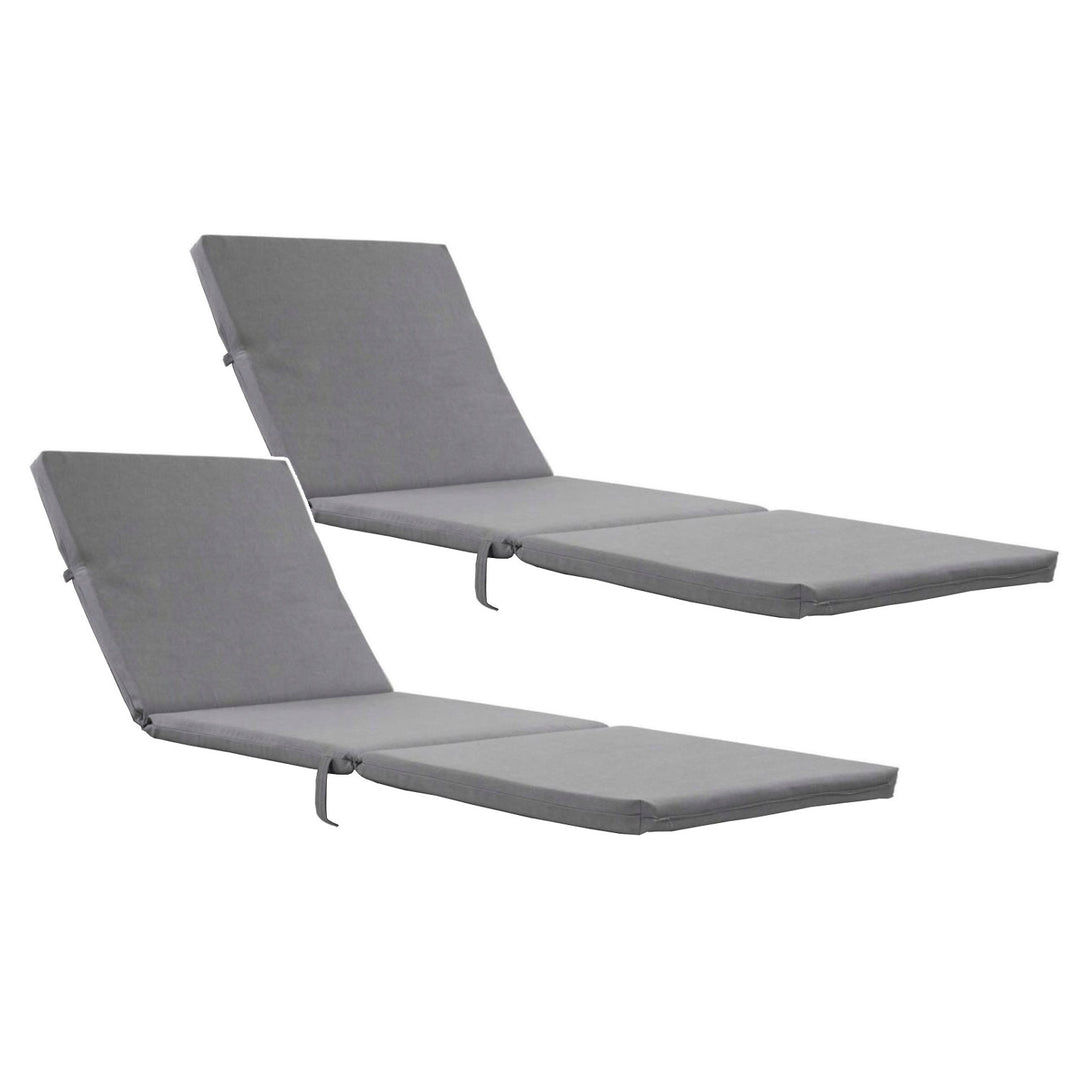 Pernă pentru șezlong Daytona, culoare gri, țesătură S-550 Melange, dimensiuni 192x64 cm, fixare cu curea elastică, impermeabilă, Melange S-23, 2 bucăți