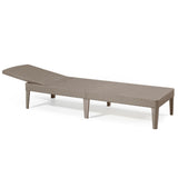 Șezlong de grădină reglabil Jaipur Sun Lounger, culoare cappuccino + pernă pentru șezlong Jaipur, culoare gri închis, țesătură S-500, dimensiuni 190x60 cm