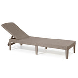 Șezlong de grădină reglabil Jaipur Sun Lounger, culoare cappuccino + pernă pentru șezlong Jaipur, culoare gri închis, țesătură S-500, dimensiuni 190x60 cm
