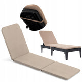 Șezlong de grădină reglabil Jaipur Sun Lounger, culoare cappuccino + pernă pentru șezlong Jaipur, culoare bej, țesătură S-550 Melange, dimensiuni 190x60 cm