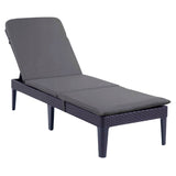 Șezlong de grădină reglabil Jaipur Sun Lounger, culoare grafit + pernă pentru șezlong Jaipur, culoare gri închis, țesătură S-500, dimensiuni 190x60 cm