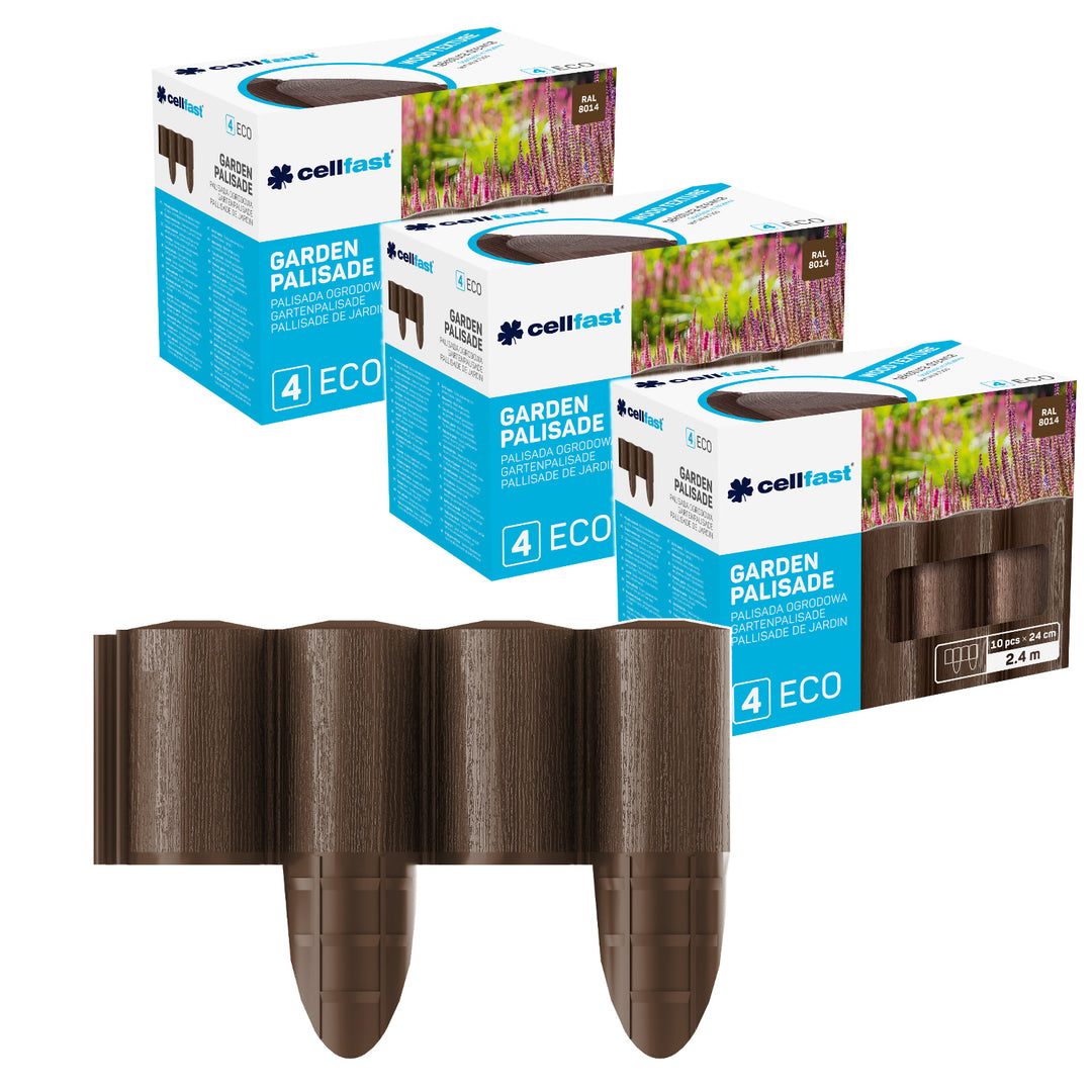 Gard de grădină Cellfast, aspect de lemn, rezistent la îngheț, lungime 7,2 m, culoare maro, 34-031